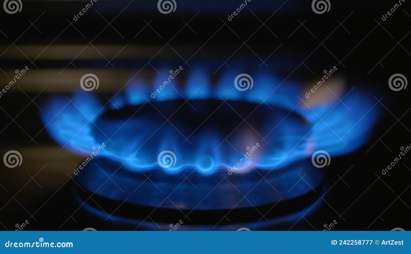 Methane Gas Fire Kitchen Close Up Stock Image Image of concept