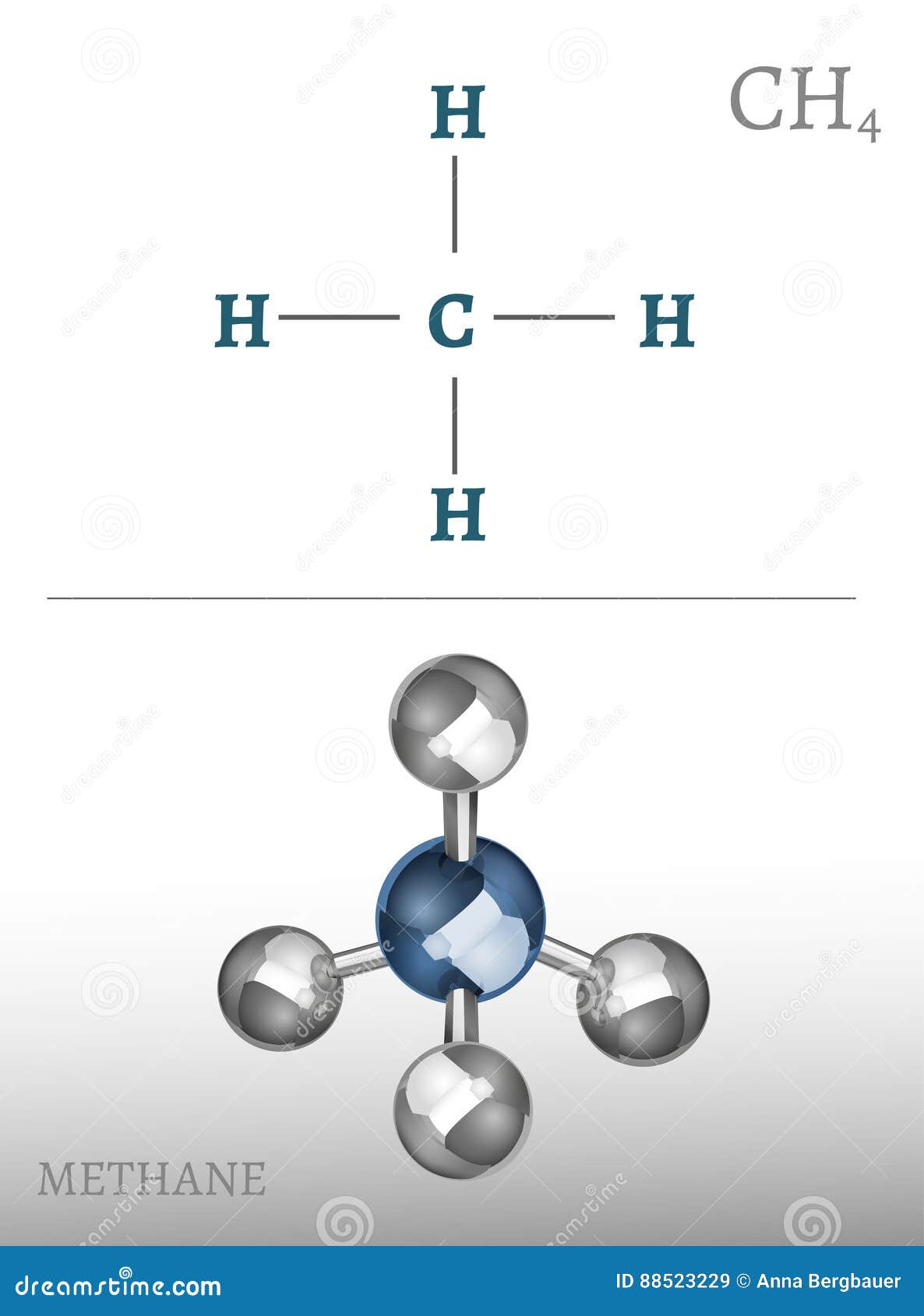 Methane Molecule Image stock vector. Illustration of element - 88523229