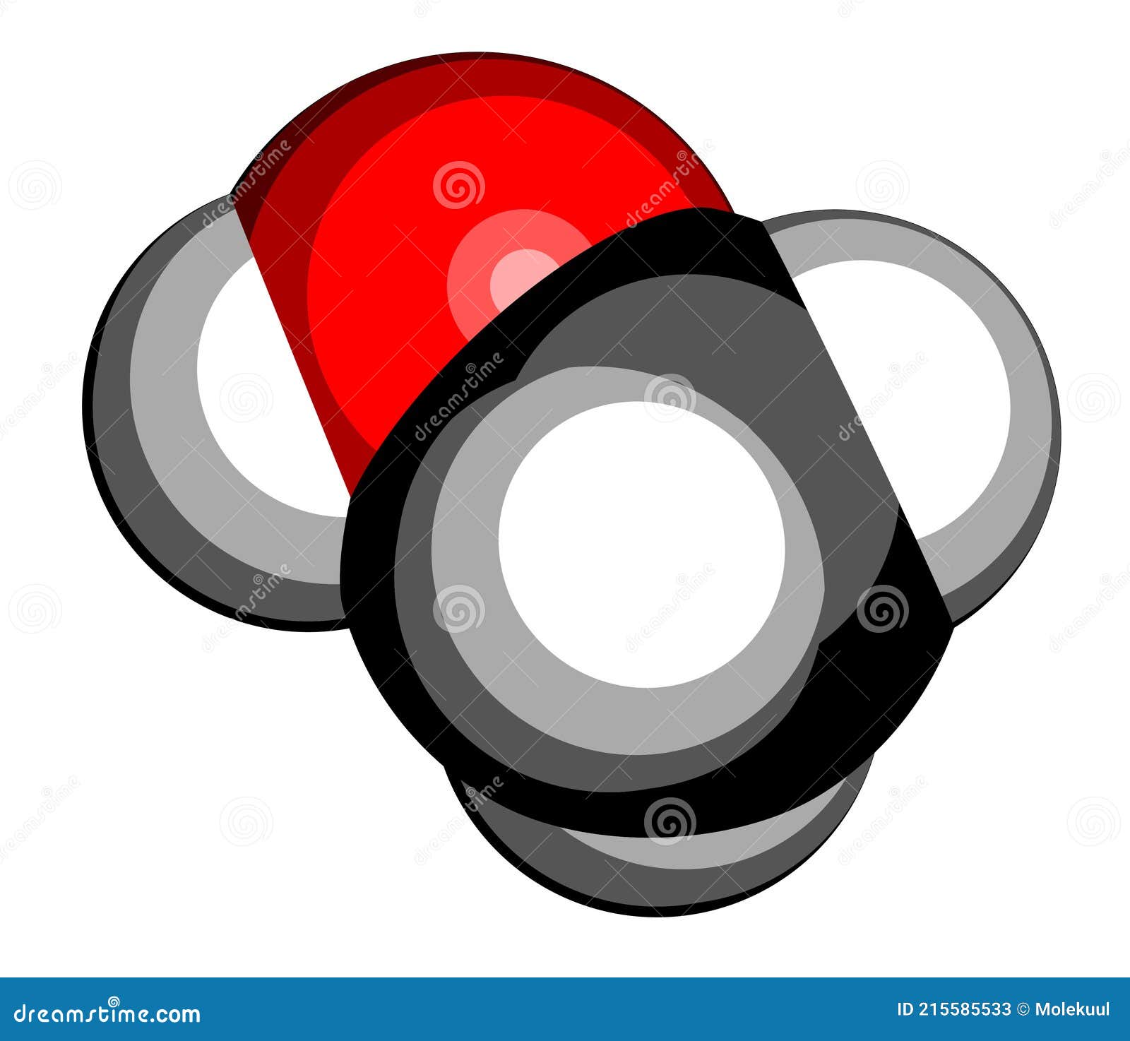 Methanol Methyl Alcohol, MeOH Molecule. Highly Toxic. 3D Rendering