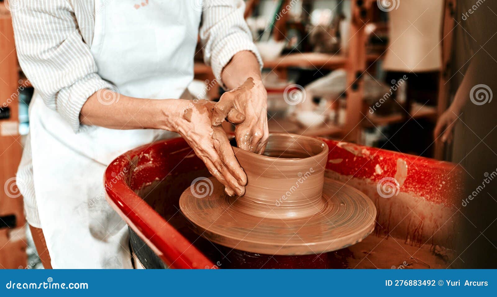 The Method is Quite Simple. an Unrecognizable Woman Molding Clay on a