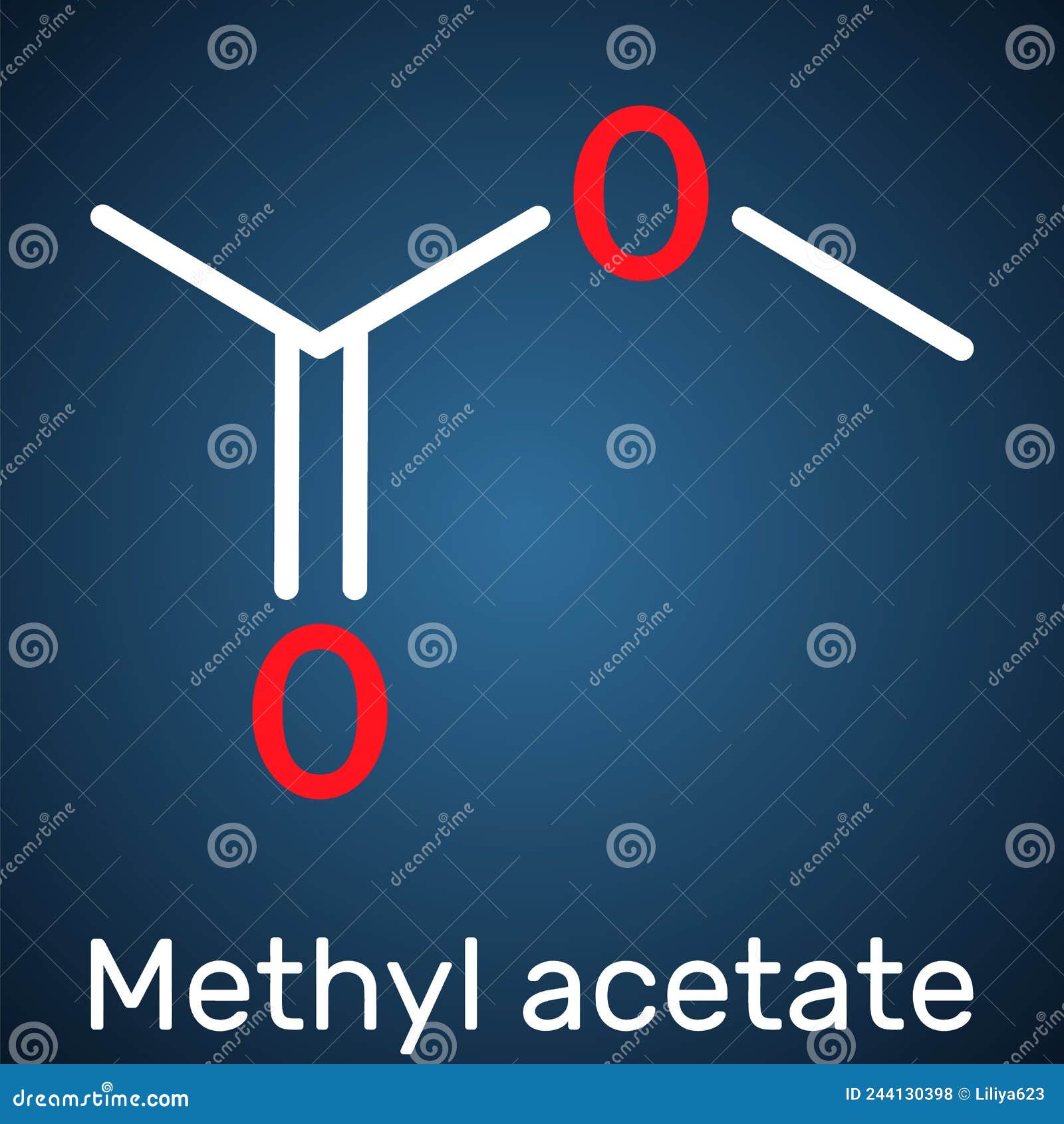 Methyl Acetate, Methyl Ethanoate Molecule. it is Acetate Ester, Solvent