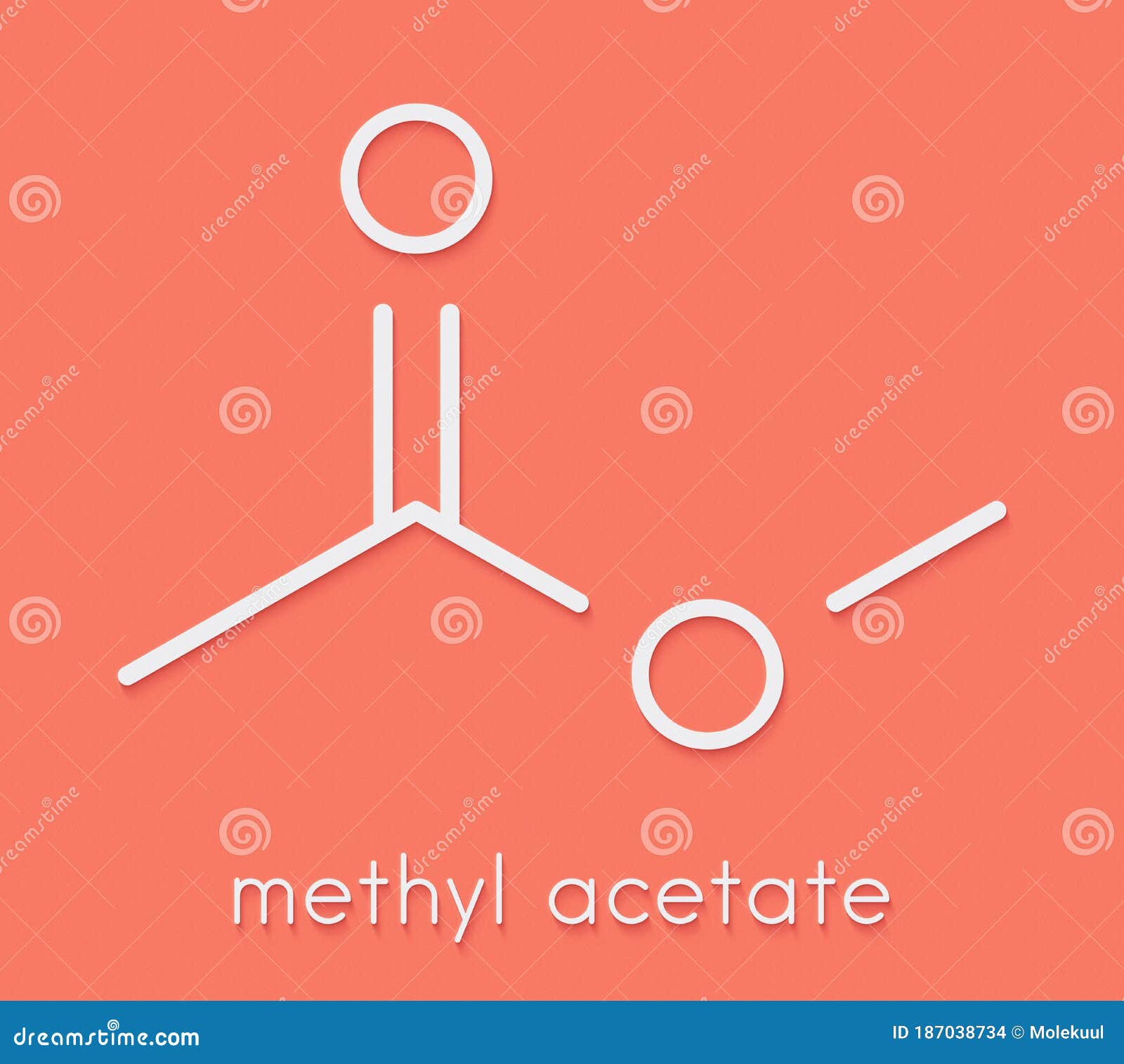 Methyl Acetate Solvent Molecule. Skeletal Formula.. Cartoon Vector