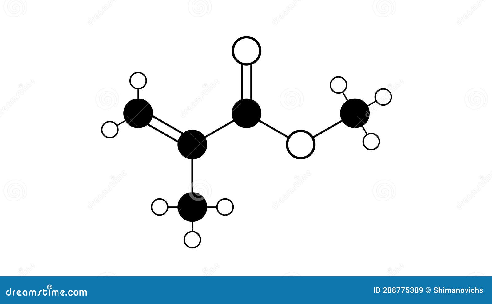 Methyl Methacrylate Molecule, Structural Chemical Formula, Balland