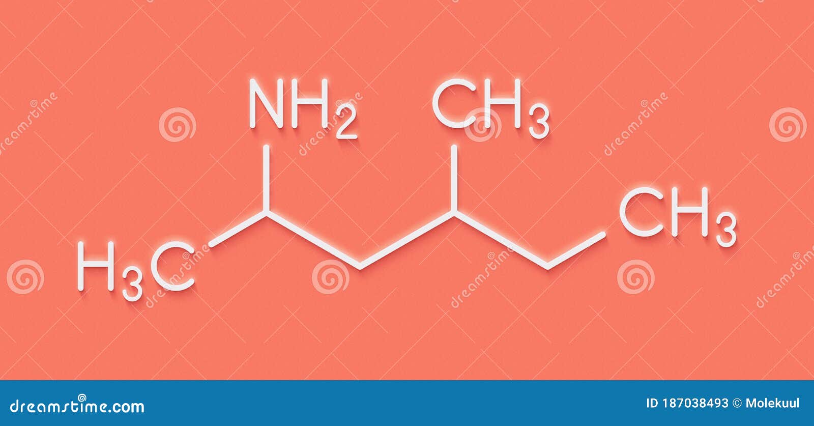 methylhexanamine dimethylamylamine, dmaa stimulant molecule. skeletal formula.