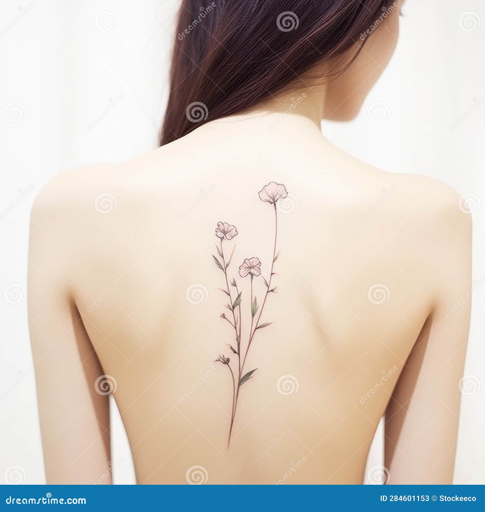 Meticulous Flower Tattoo: Light Maroon, Beige, Purple, Gray - Lith Printing  Style Stock Illustration - Illustration of feminine, trends: 284601153