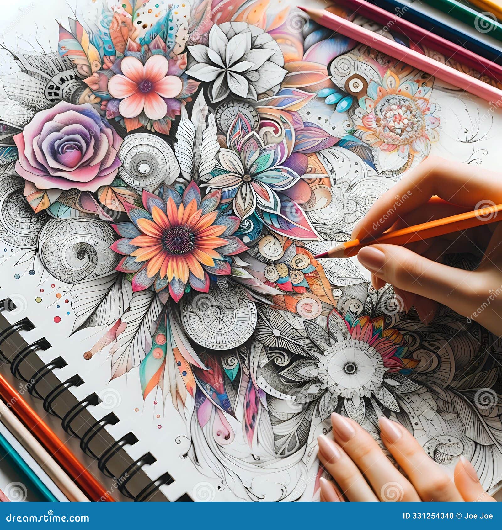vibrant art supplies: a colorful array of pencils, brushes, and creativity