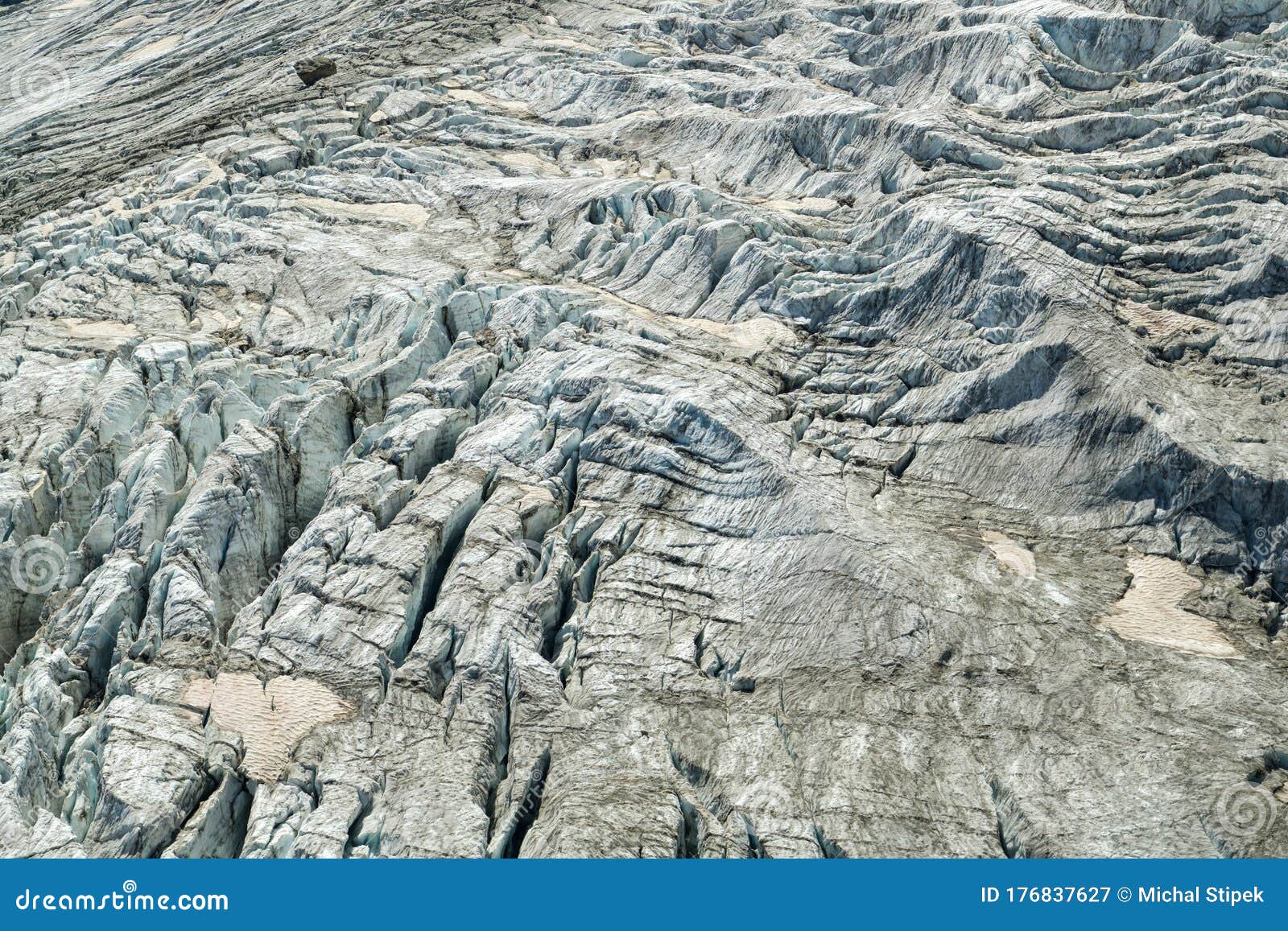 metling fee glacier close to saas-fee in switzerland