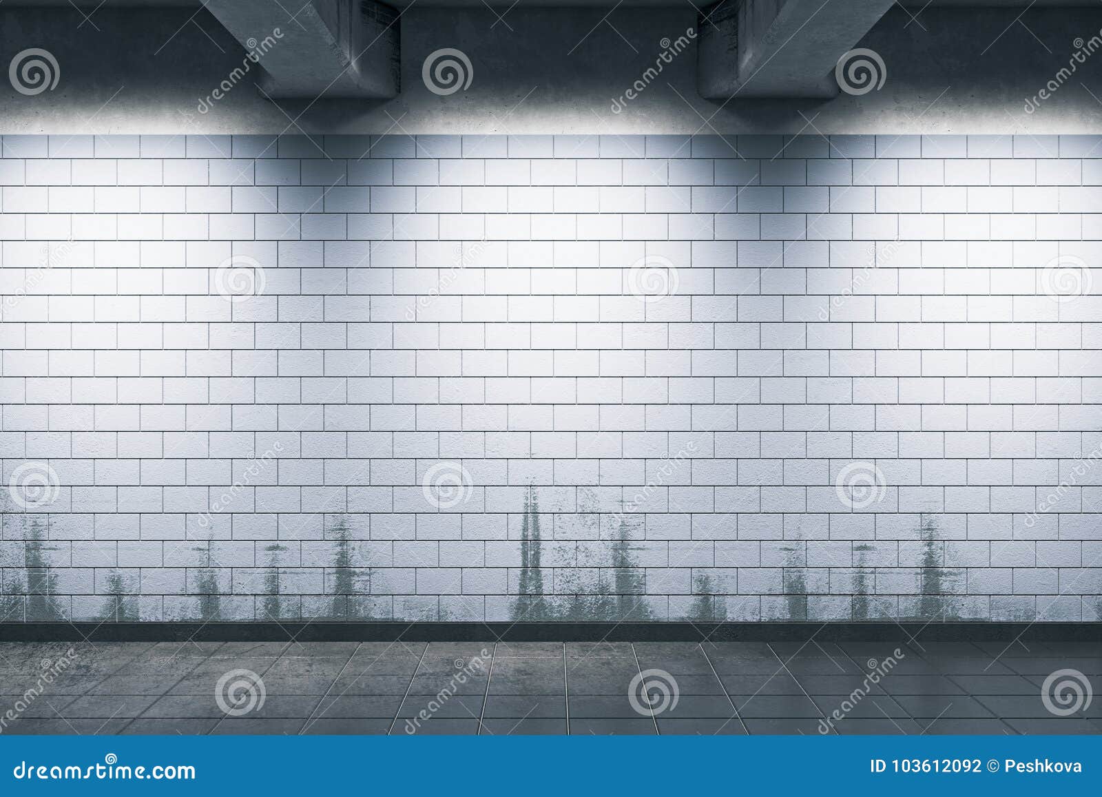 metro station with empty wall