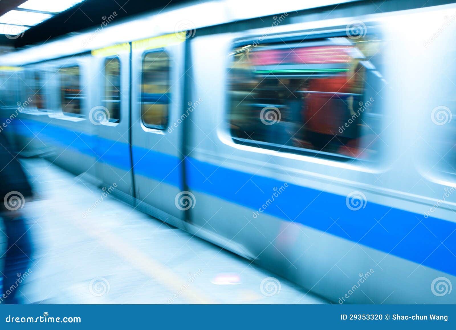 Metro Train Travels at High Speed Stock Photo - Image of journey ...