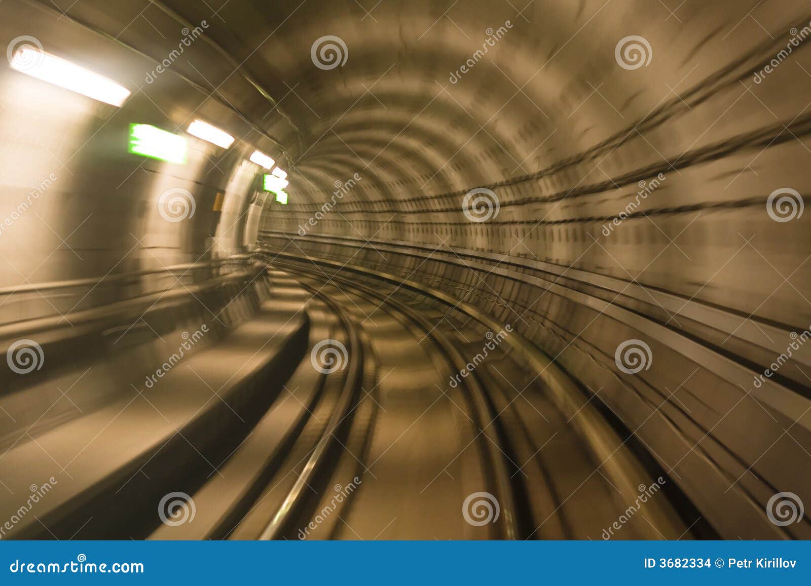 metro tunnel, blurred motion