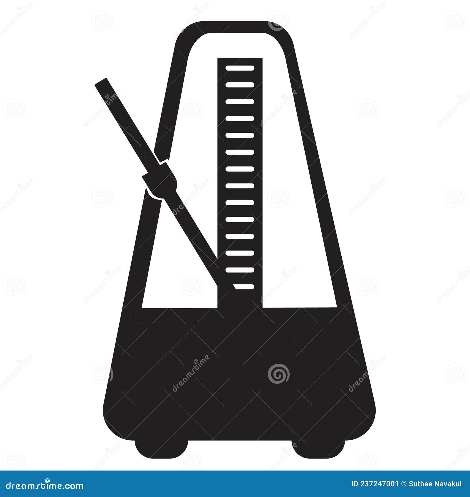 metronome icon on white background. music and instrument . tempo sign. flat style