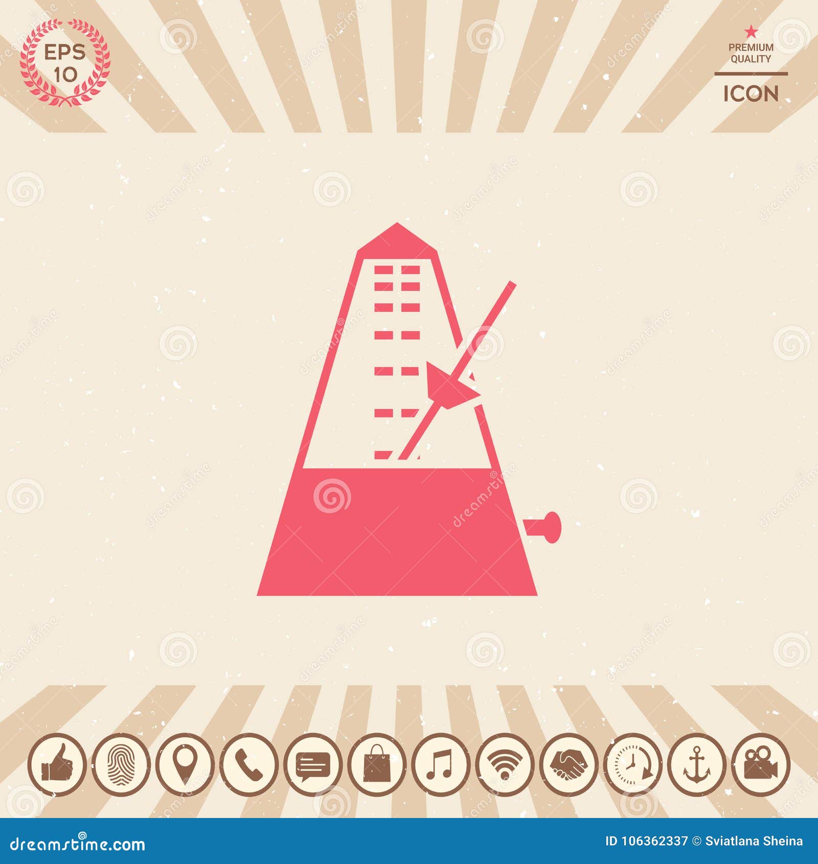 Metronome symbol icon stock vector. Illustration of isolated 106362337