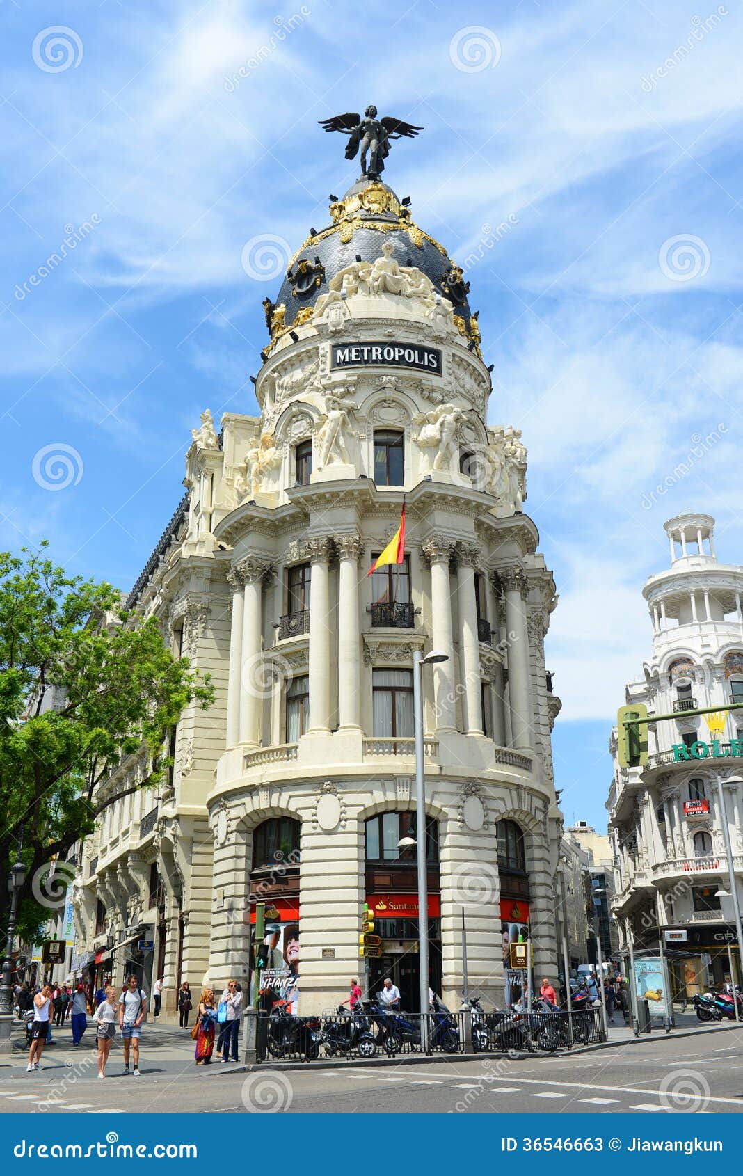 CSFOTO 12x8ft Spain Madrid City Backdrop Metropolis Building in The Afternoon Road Famous Landmark Building Background for Photography Kids Adults Photo Studio Props