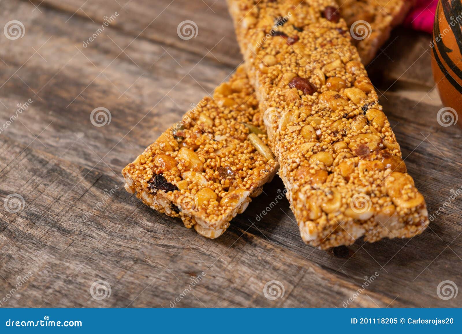 mexican amaranth bar with peanuts and honey also called alegria
