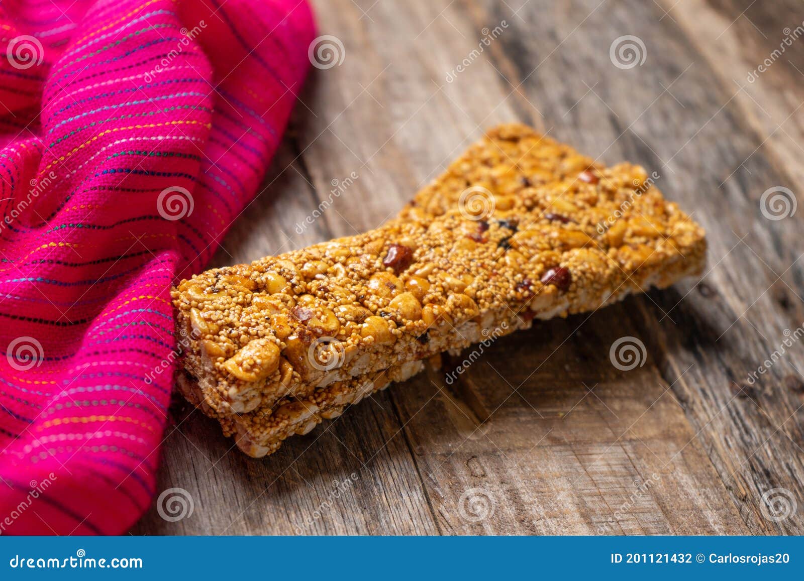 mexican amaranth bar with peanuts and honey also called alegria