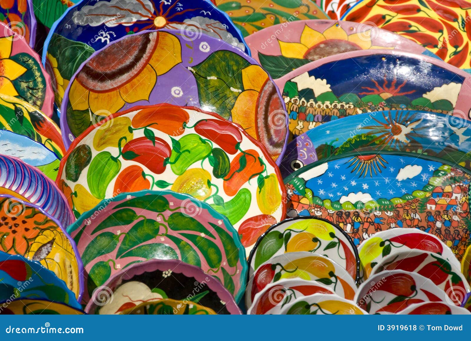 Mexican art plates stock photo. Image of artistic, colours 3919618