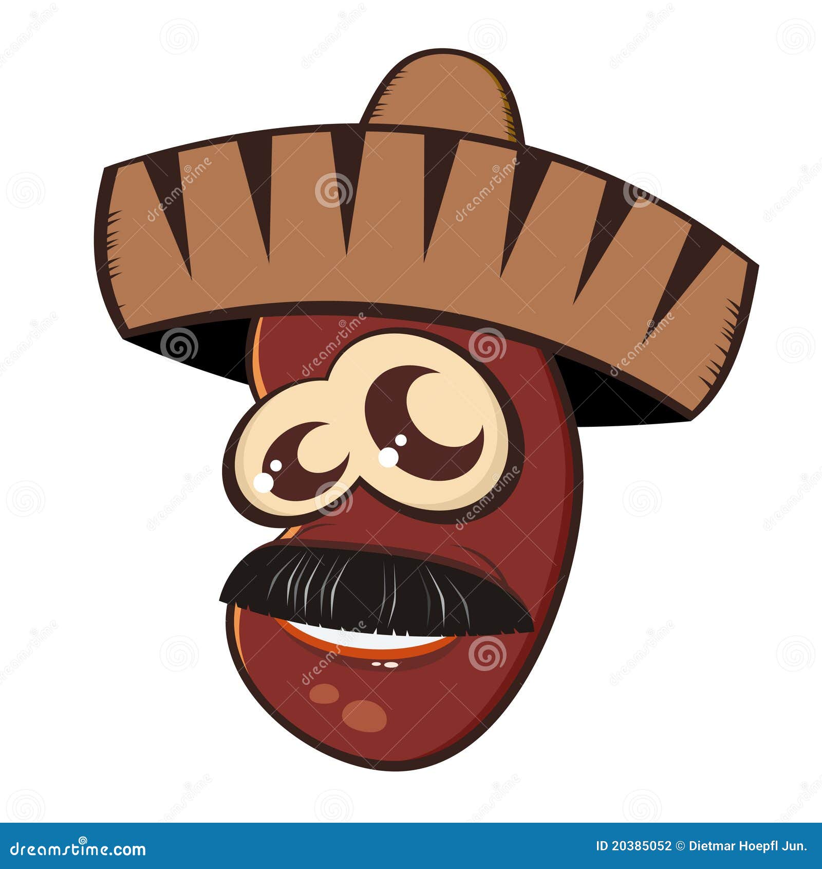 Mexican bean in sombrero stock photo. Image of creative 20385052
