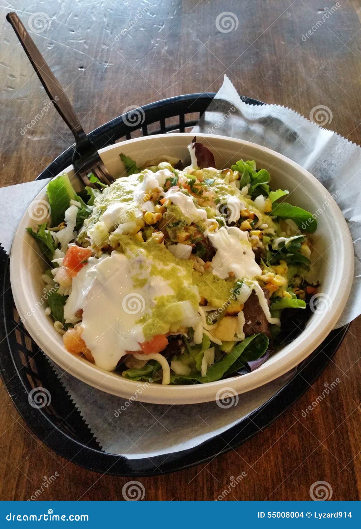 Mexican Burrito Bowl Salad stock photo. Image of dinner - 55008004