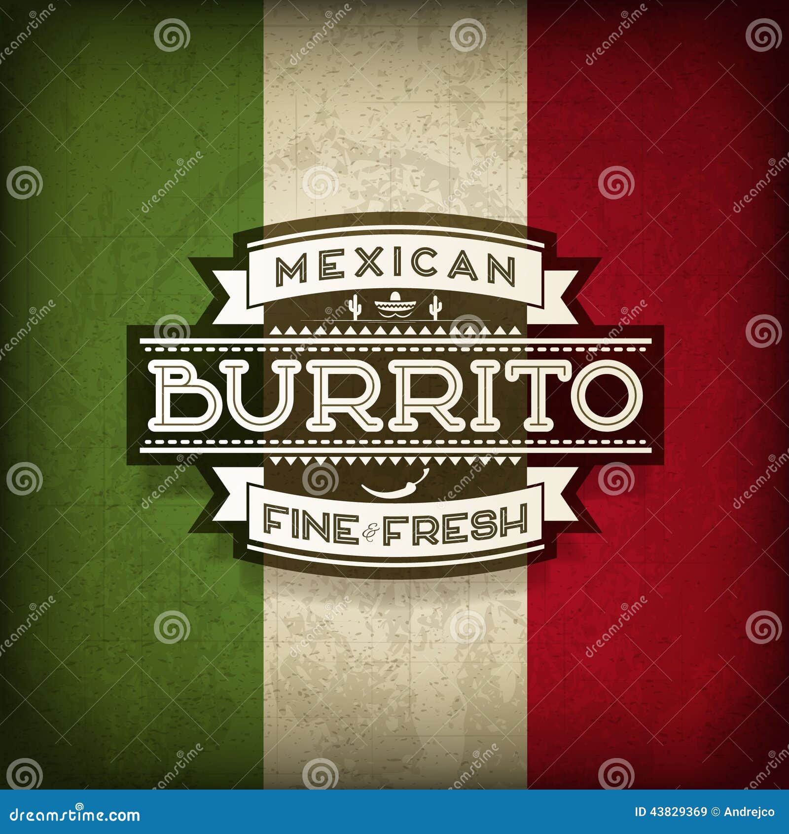 Mexican Burrito Hand Written Lettering Logo Vector Illustration