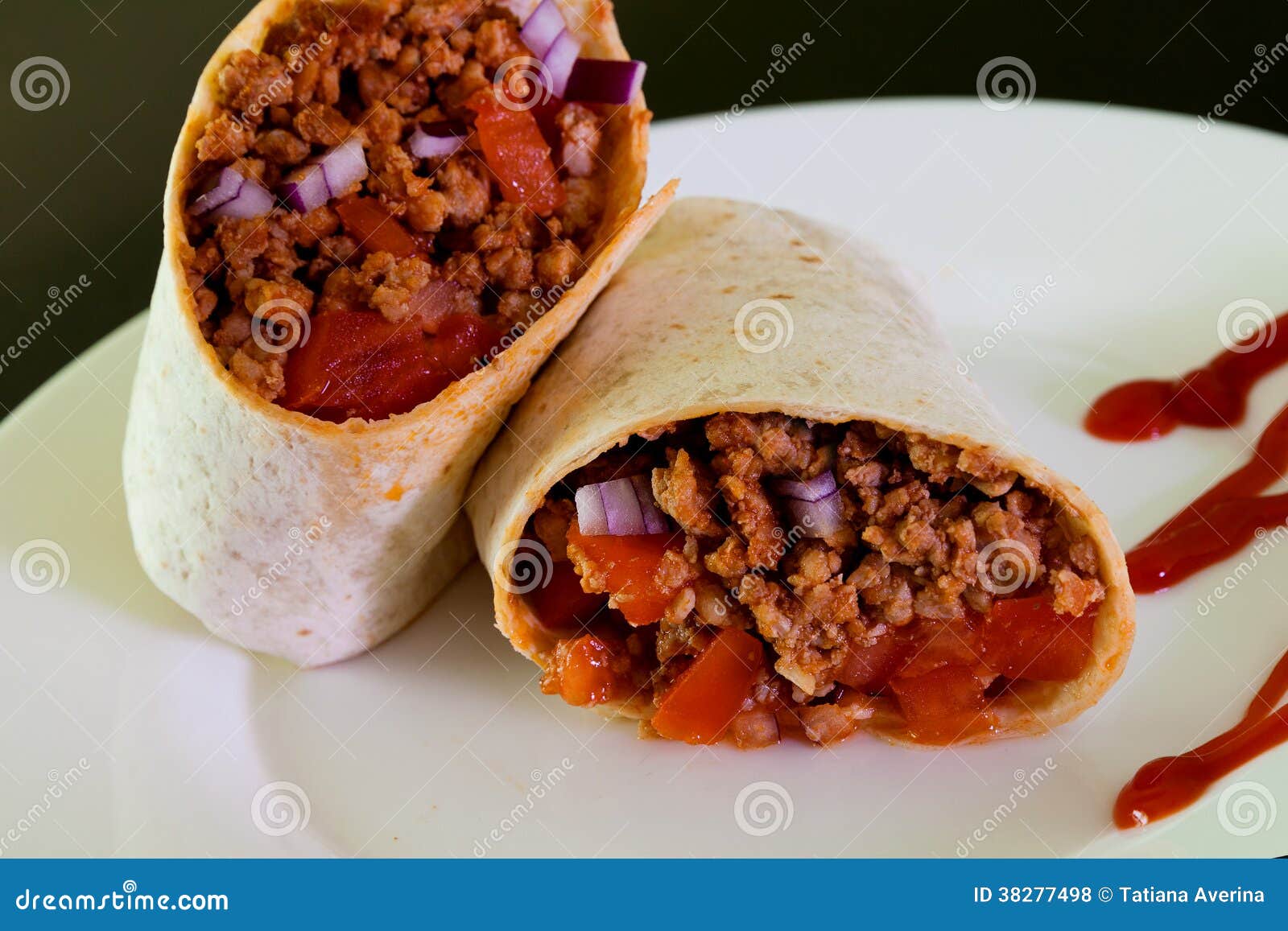 Mexican burritos stock photo. Image of mince, onion, snack 38277498
