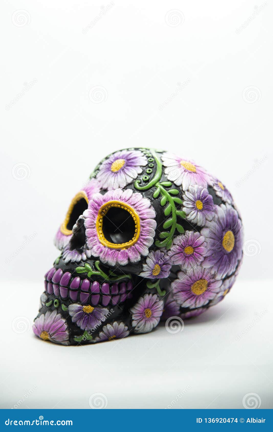 mexican calavera, with floral decorations