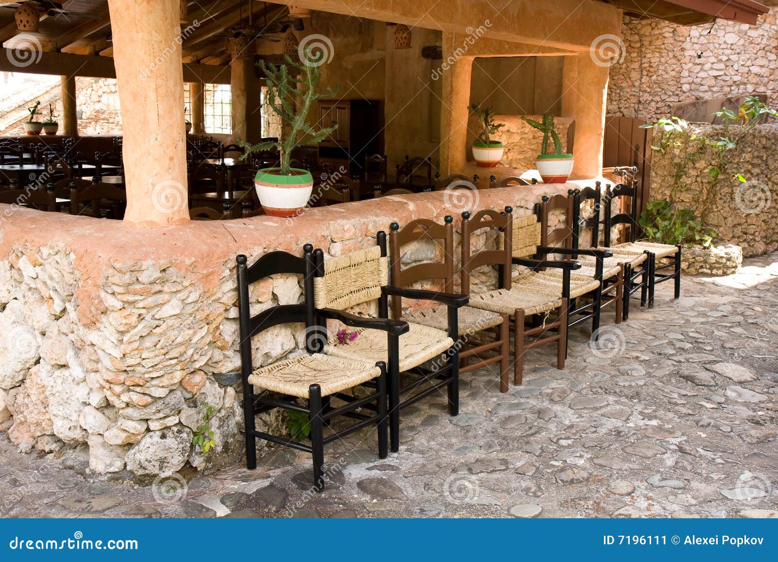 Mexican chairs stock image. Image of diner, scene, utdoors 7196111