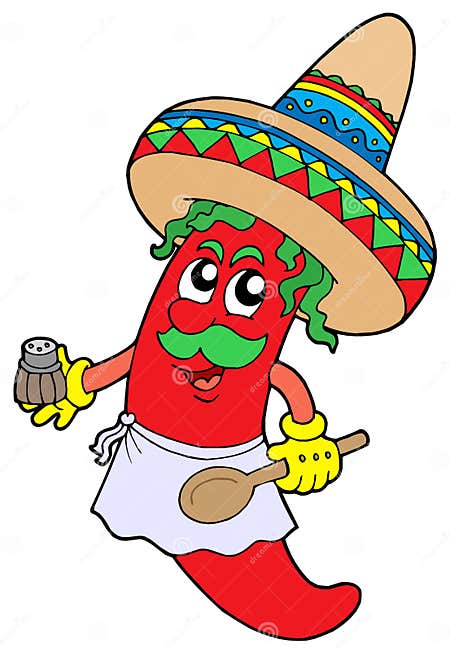 Mexican chilli chef stock vector. Illustration of latino - 6744266