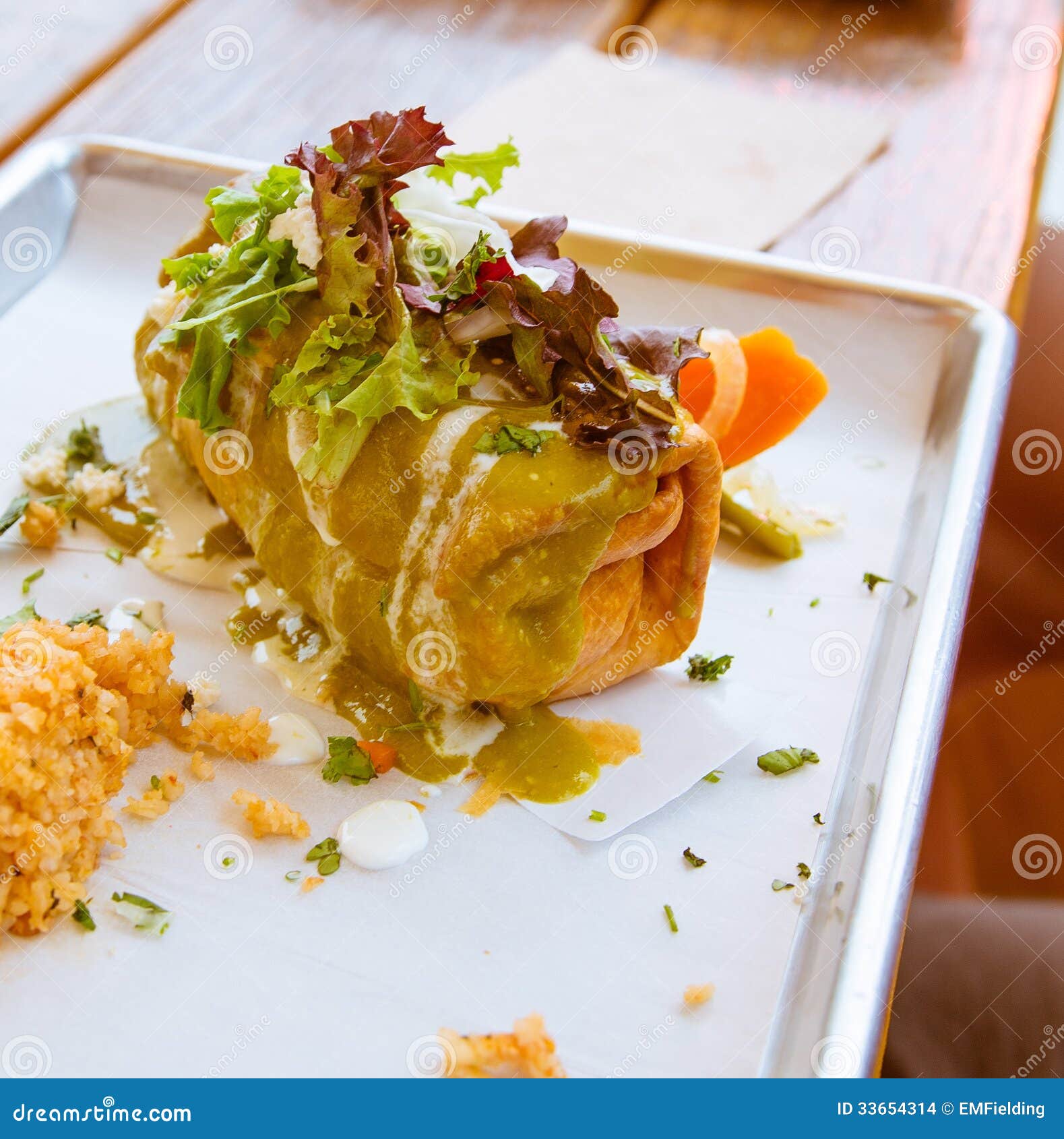 Mexican Chimichanga stock photo. Image of chimmy, sauce - 33654314