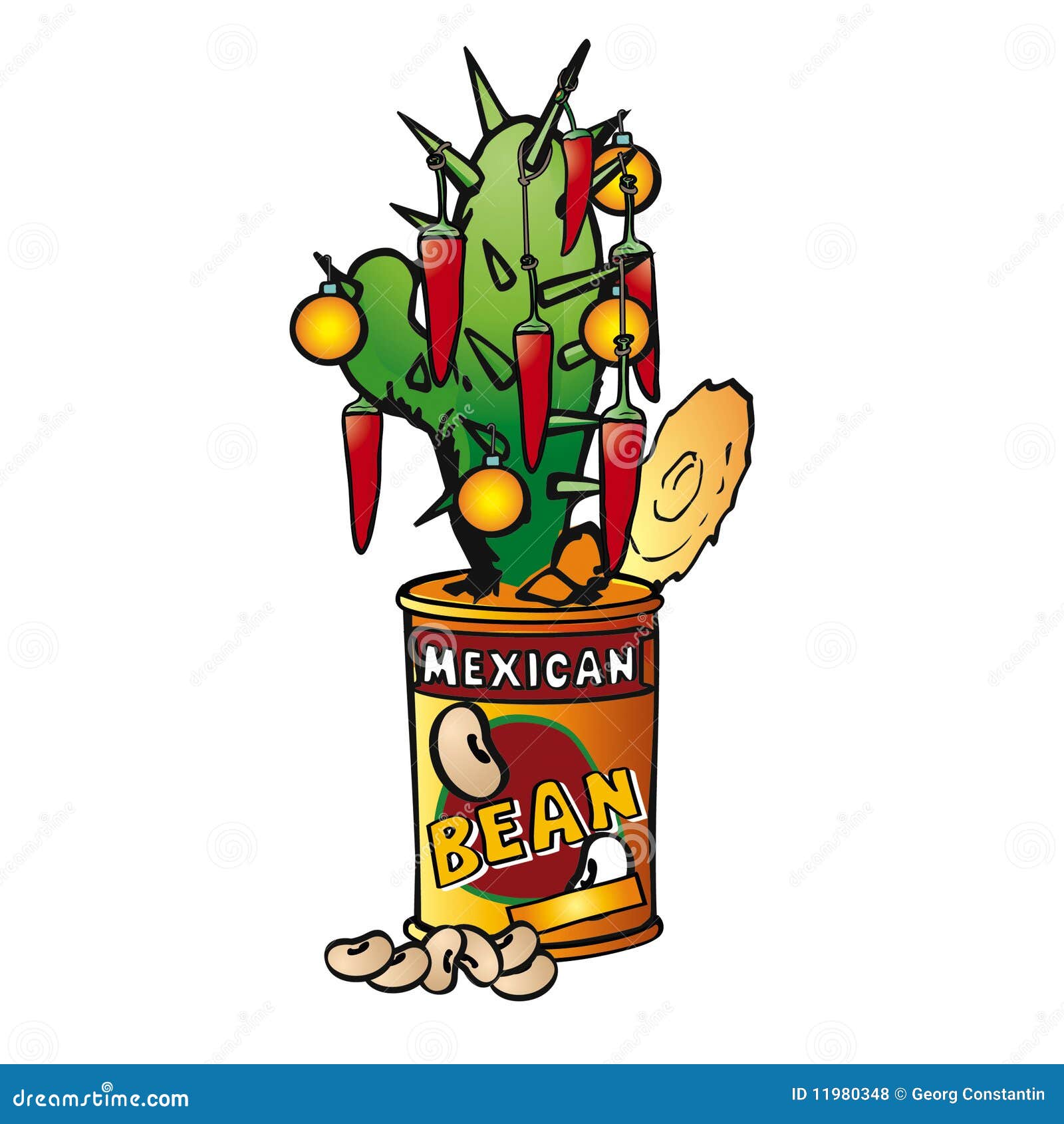 mexican christmas tree stock vector illustration of cooking rh dreamstime Mexican Christmas Cartoon Free