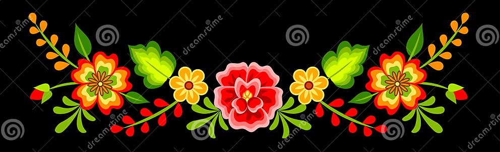 Mexican floral pattern stock vector. Illustration of native - 157513492