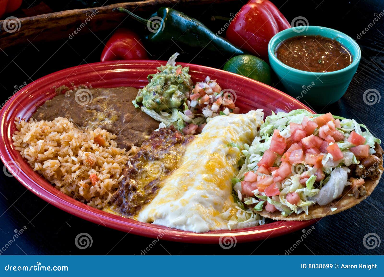 MExican Combination Dinner stock image. Image of table 8038699
