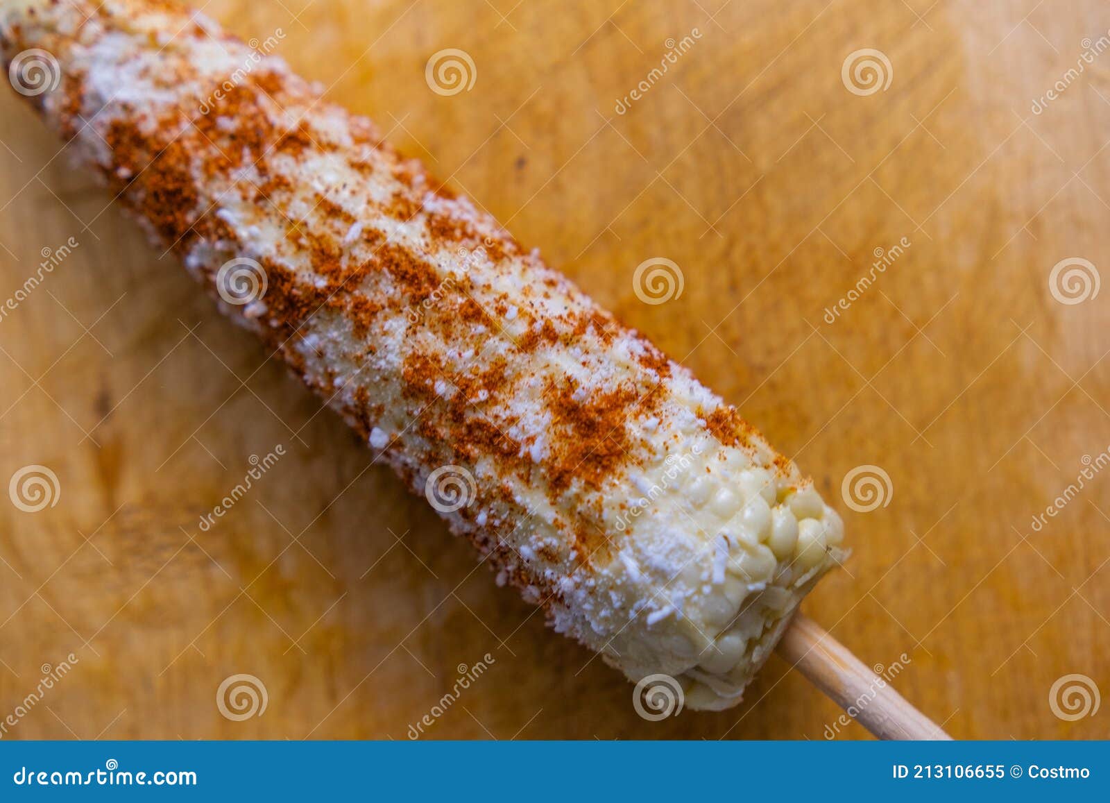 Mexican Corn with Chili Powder and Grated Cheese on a Cutting Board Stock  Image - Image of mexican, freshness: 213106655