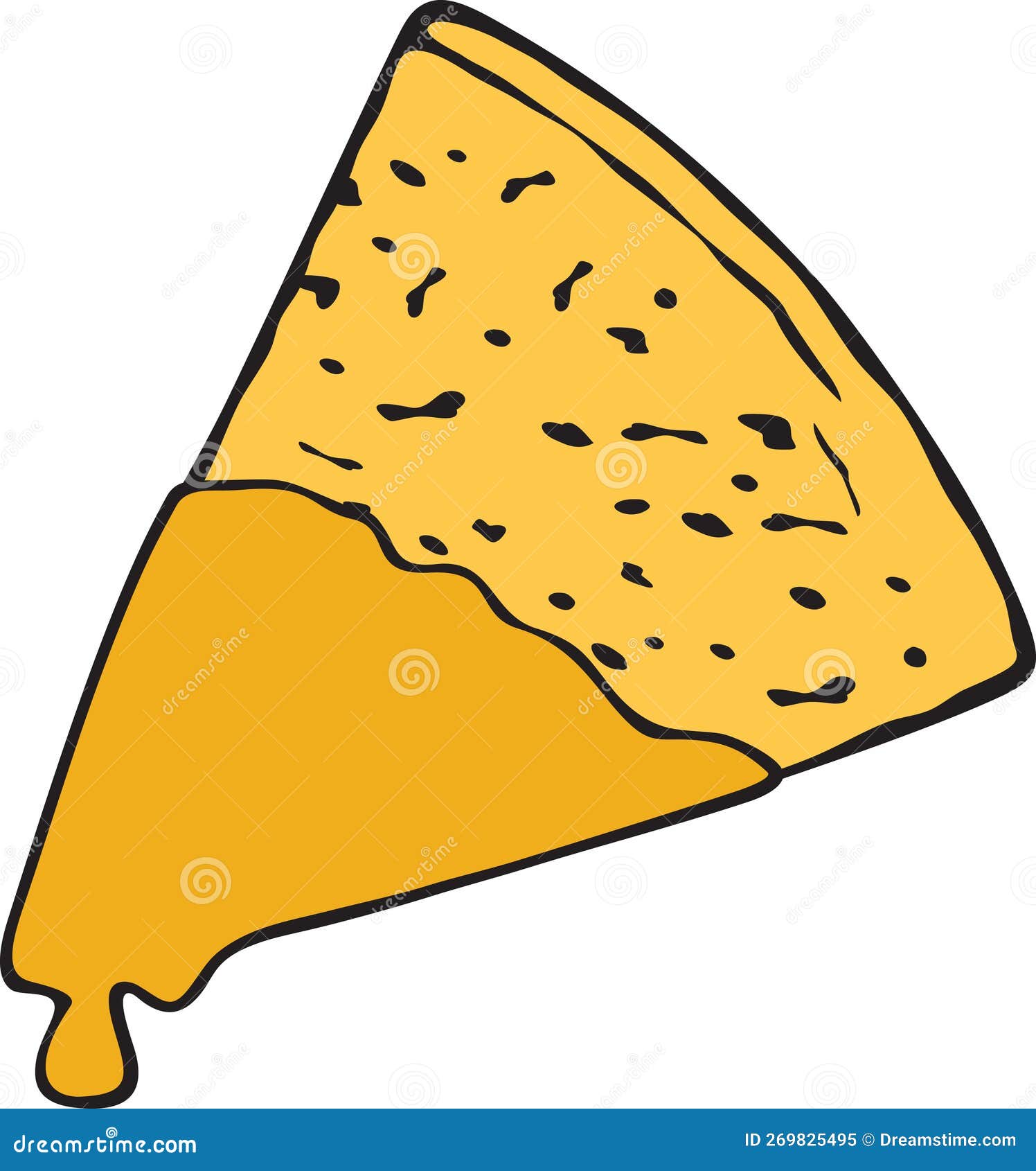 Mexican Corn Chips Nacho with Sauce. Stock Vector Illustration of