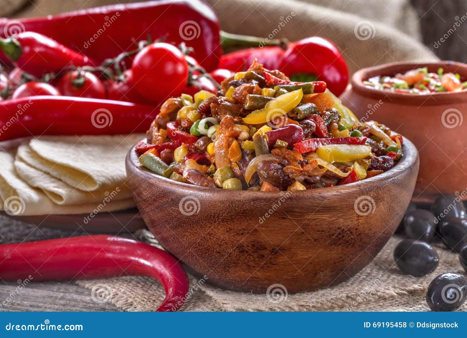 Mexican cuisine stock photo. Image of minced, chilli 69195458