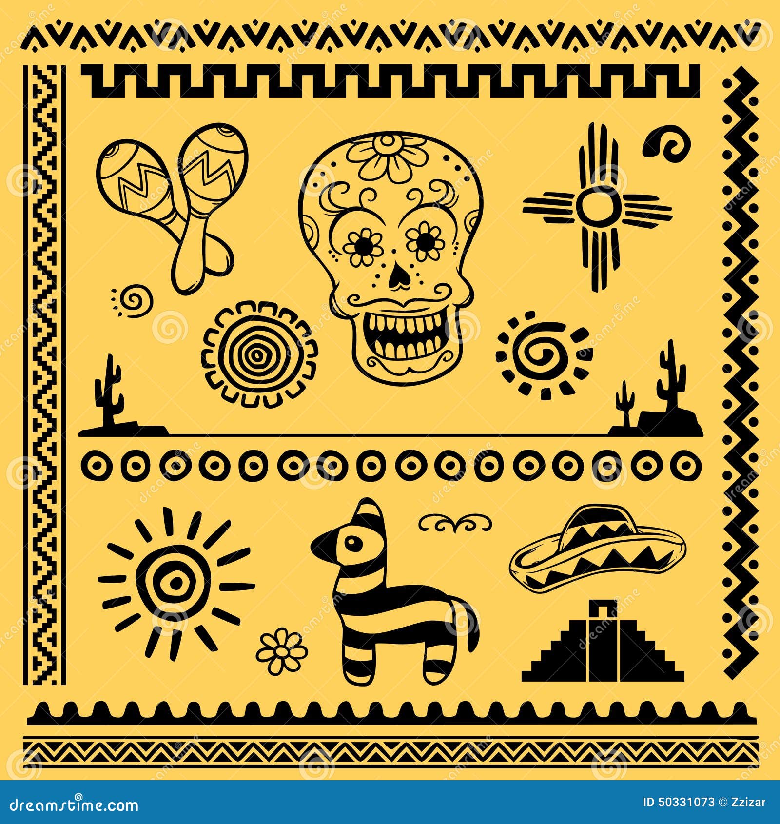 Mexican Design Elements stock vector. Illustration of pattern 50331073