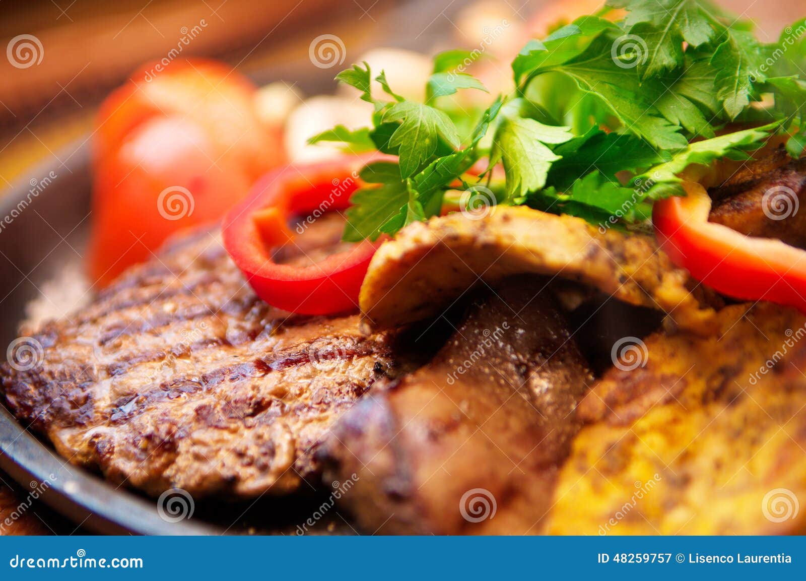 The Mexican Dishes Mega Grill Pan Stock Image Image of fresh, meat 48259757