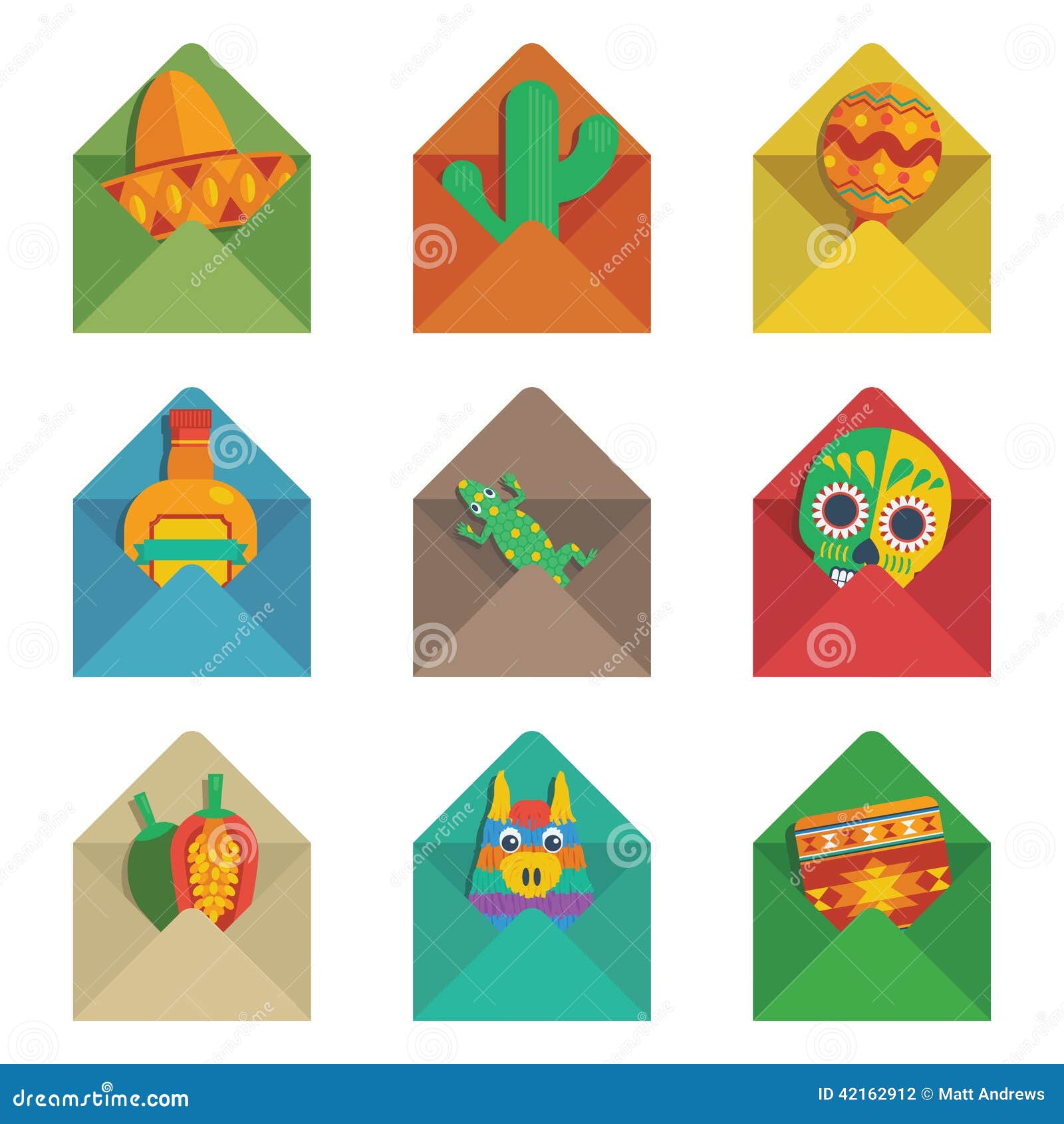 Mexican envelopes stock vector. Illustration of stationery 42162912