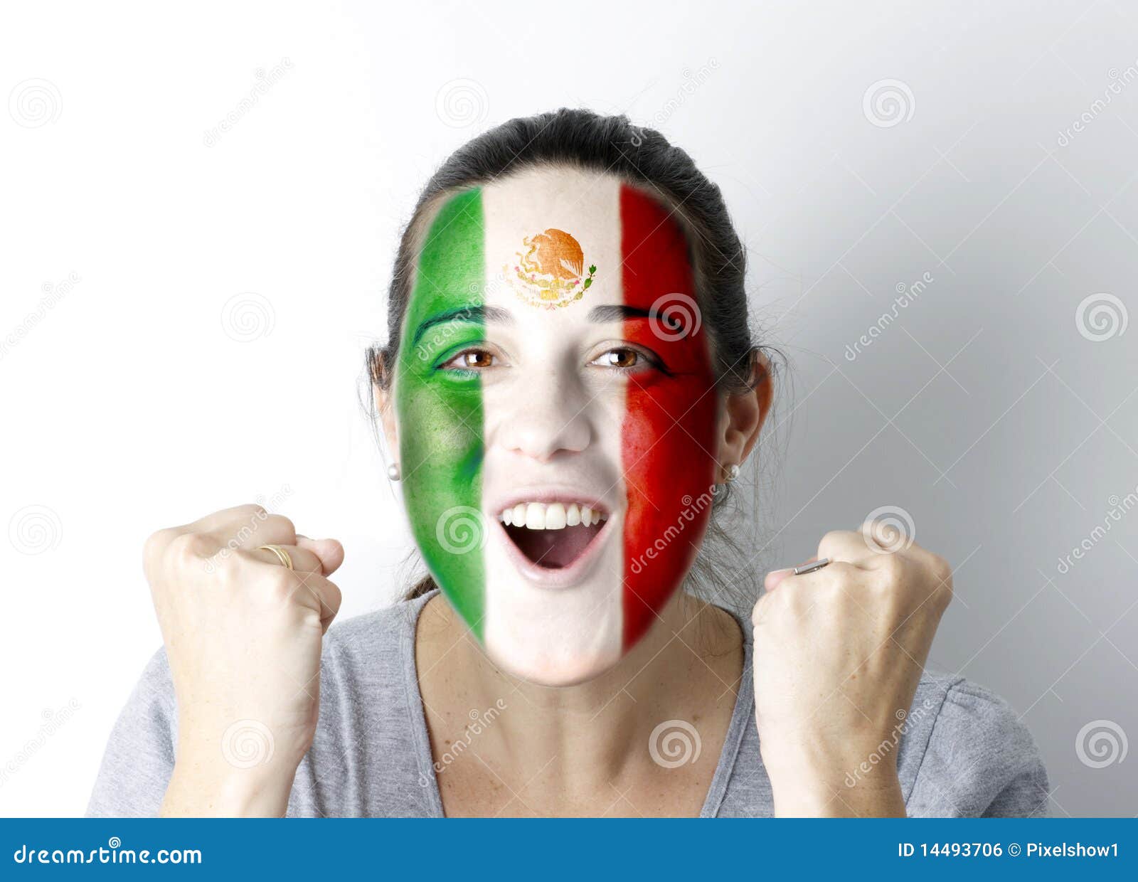 Mexican fan screaming GOAL stock photo. Image of close 14493706