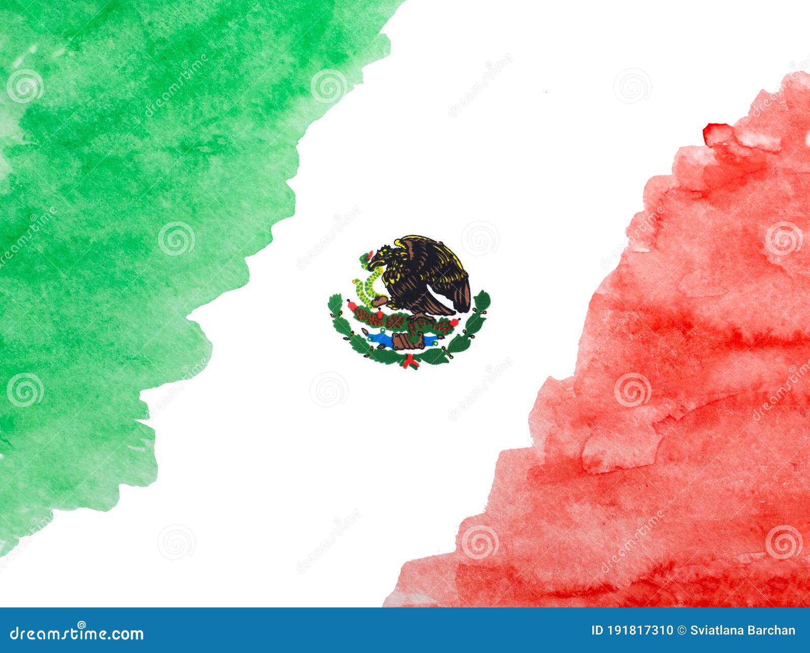 mexican flag. beautiful greeting card. national holiday