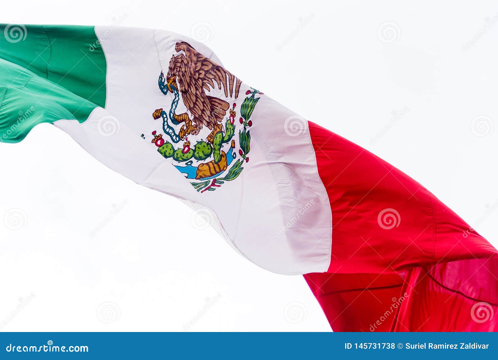 Mexican Flag waving stock illustration. Illustration of silk 145731738