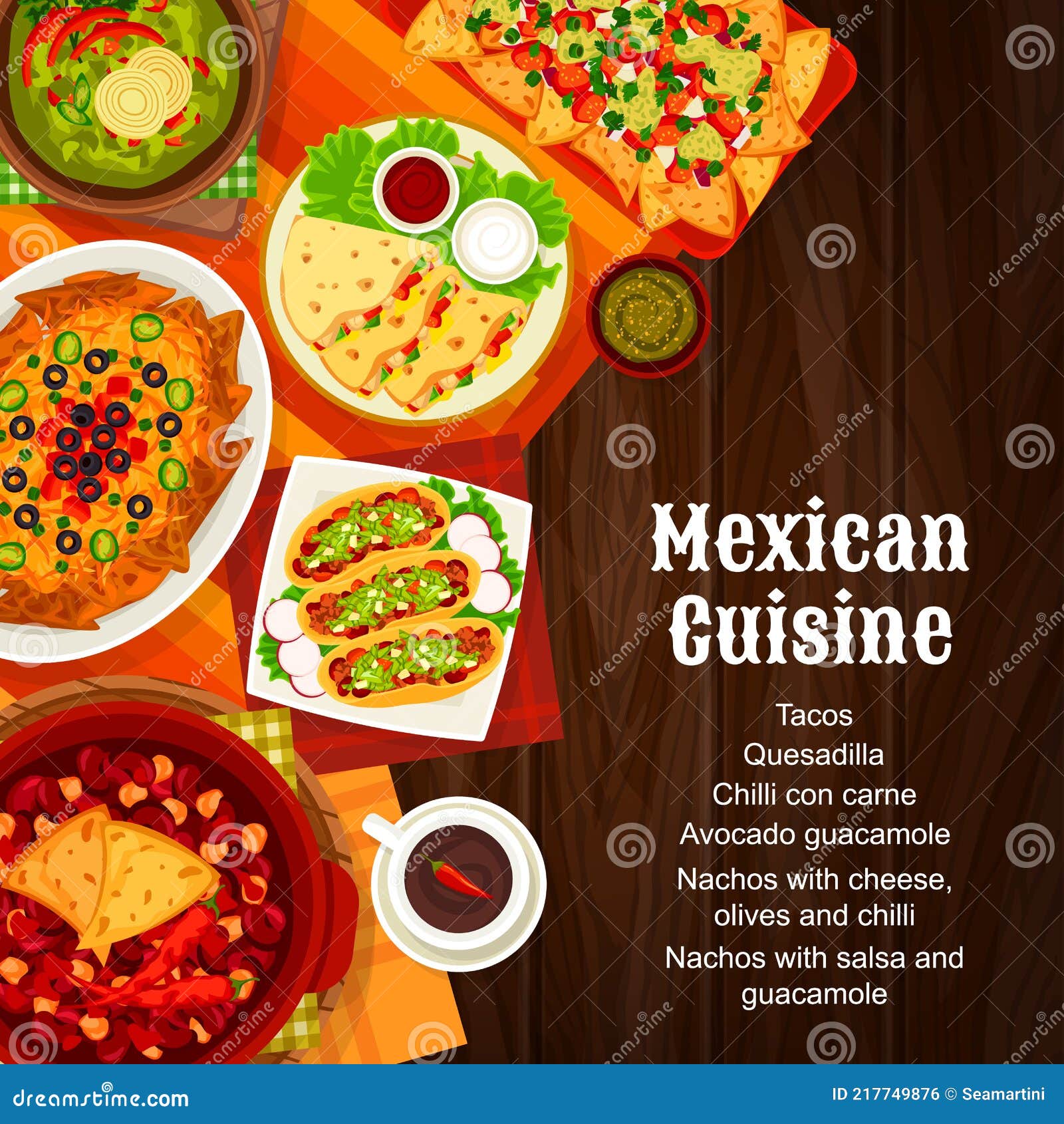 Mexican Food Menu Cover, Mexico Cuisine Dishes Stock Vector ...