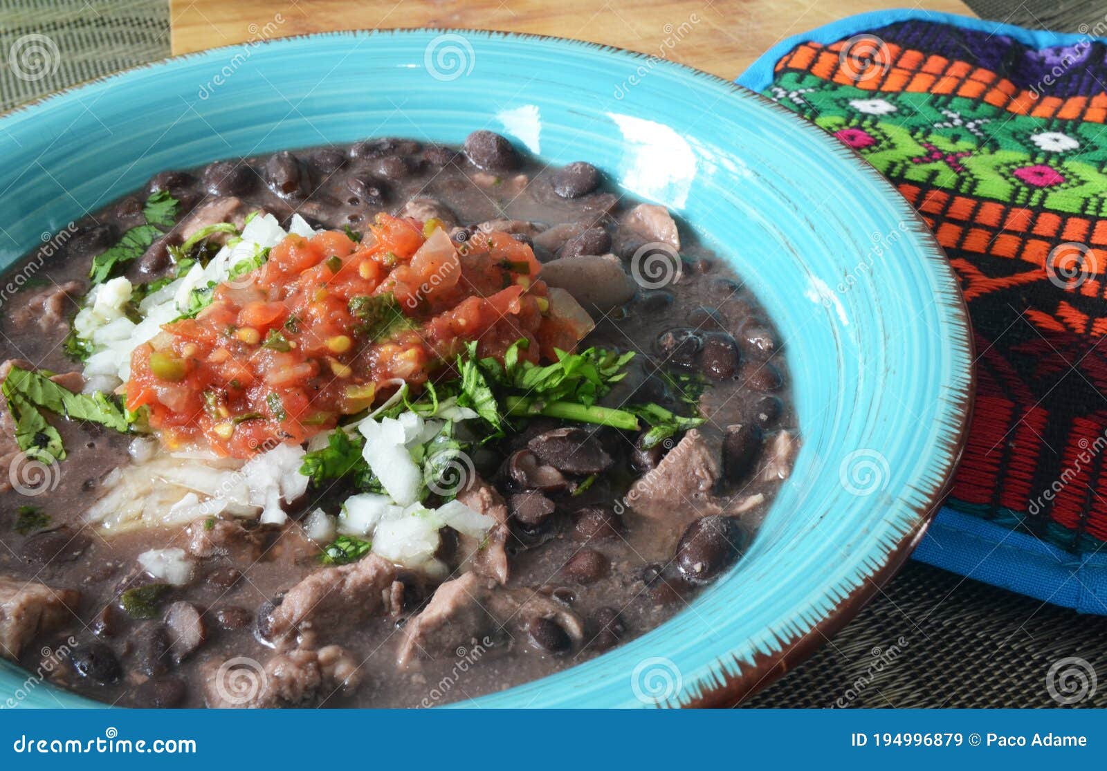 mexican food pork and beans, frijol con puerco, traditional mexican food from yucatan