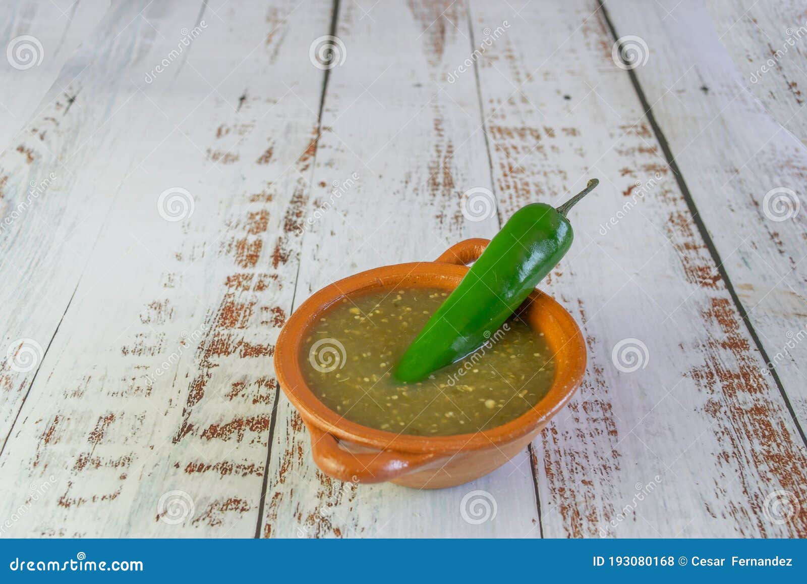 Mexican Green Sauce with Serrano Chili Stock Photo Image of ripe