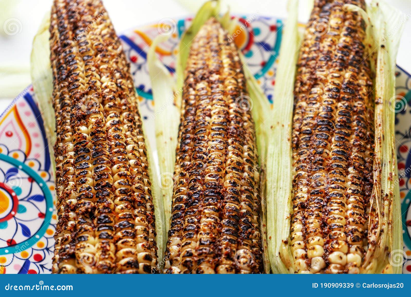Mexican Grilled Corn with Lime and Chili Powder Stock Image Image of