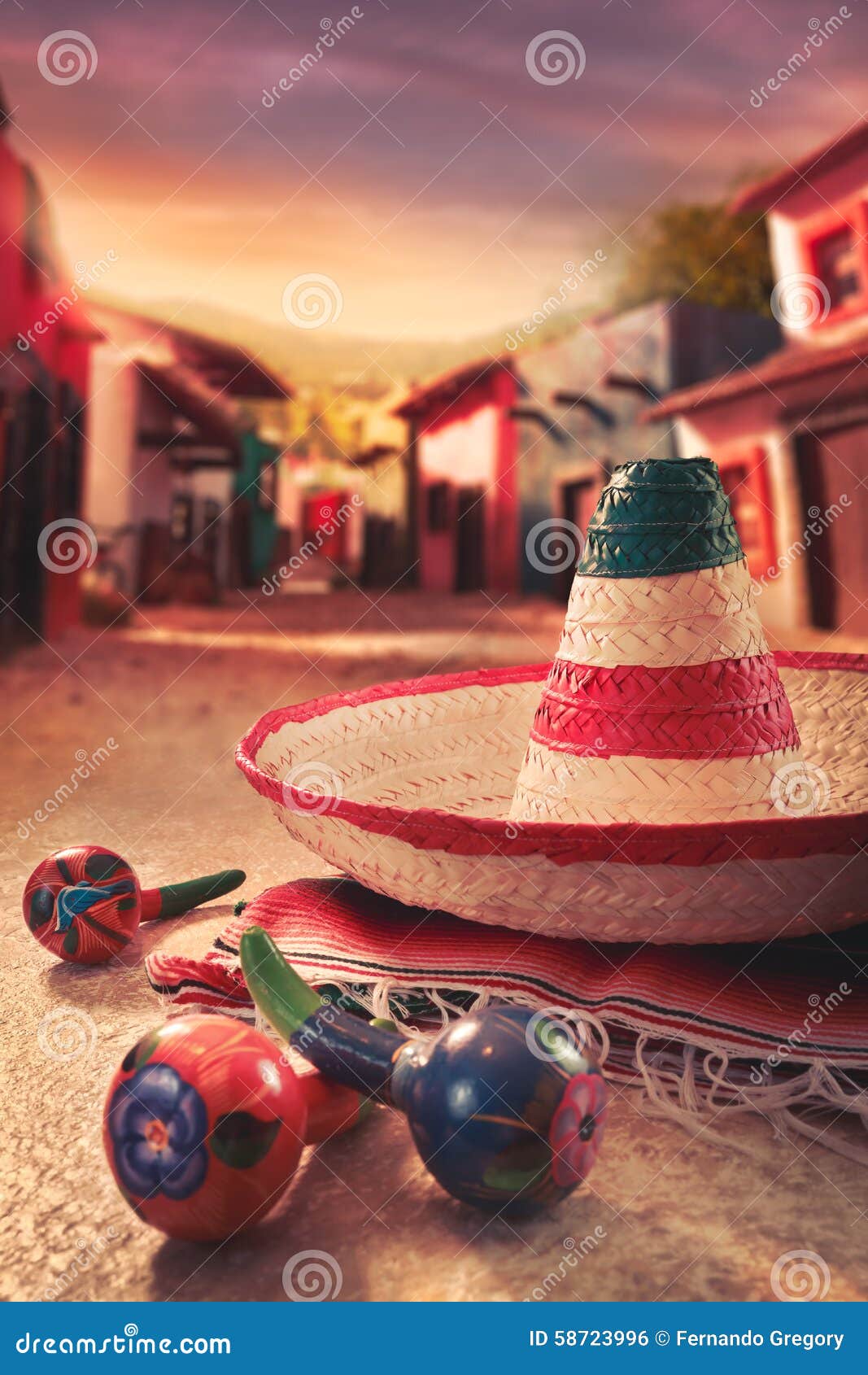 Mexican hat stock photo. Image of building, celebration - 58723996