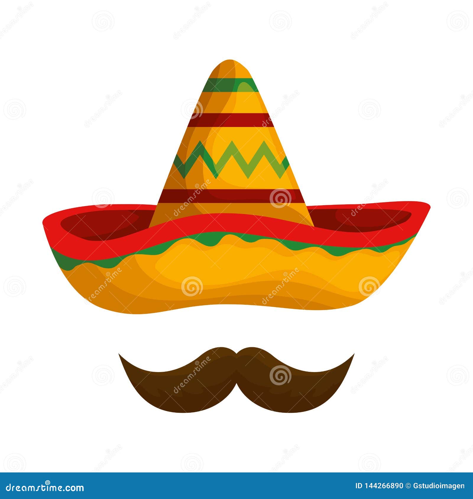 Mexican Hat Mariachi With Mustache Stock Vector ...