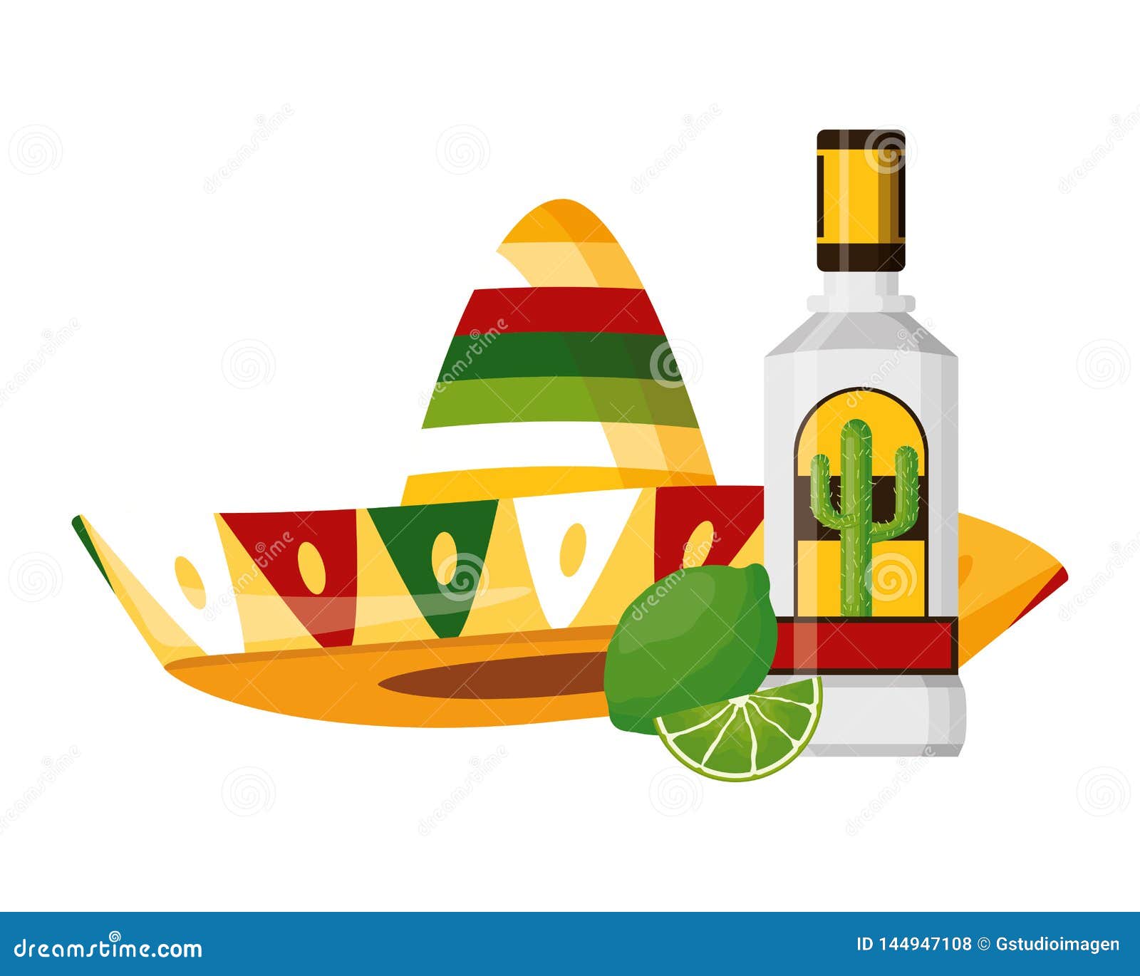 Mexican hat tequila stock vector. Illustration of america 144947108
