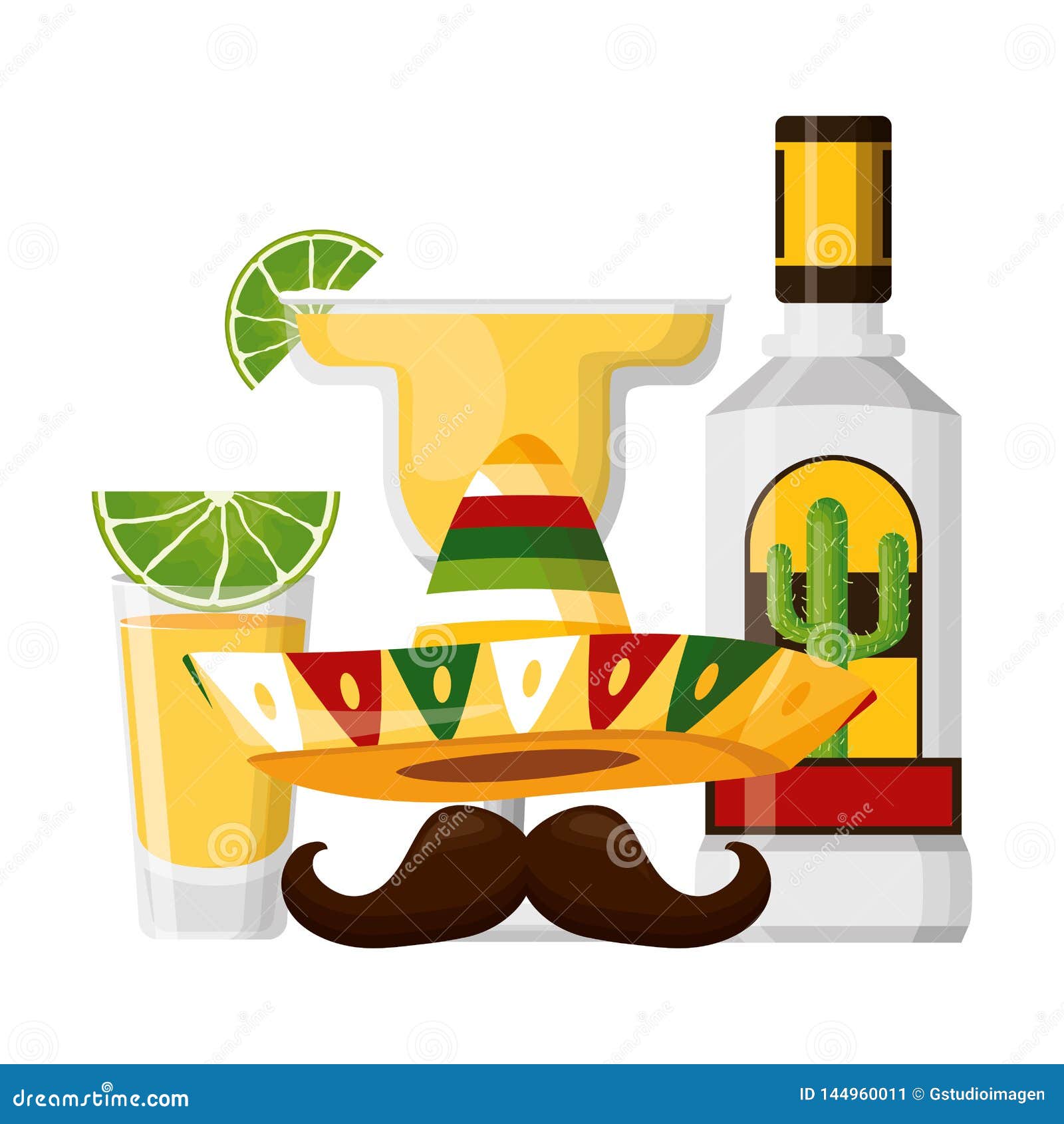 Mexican hat tequila stock vector. Illustration of party 144960011