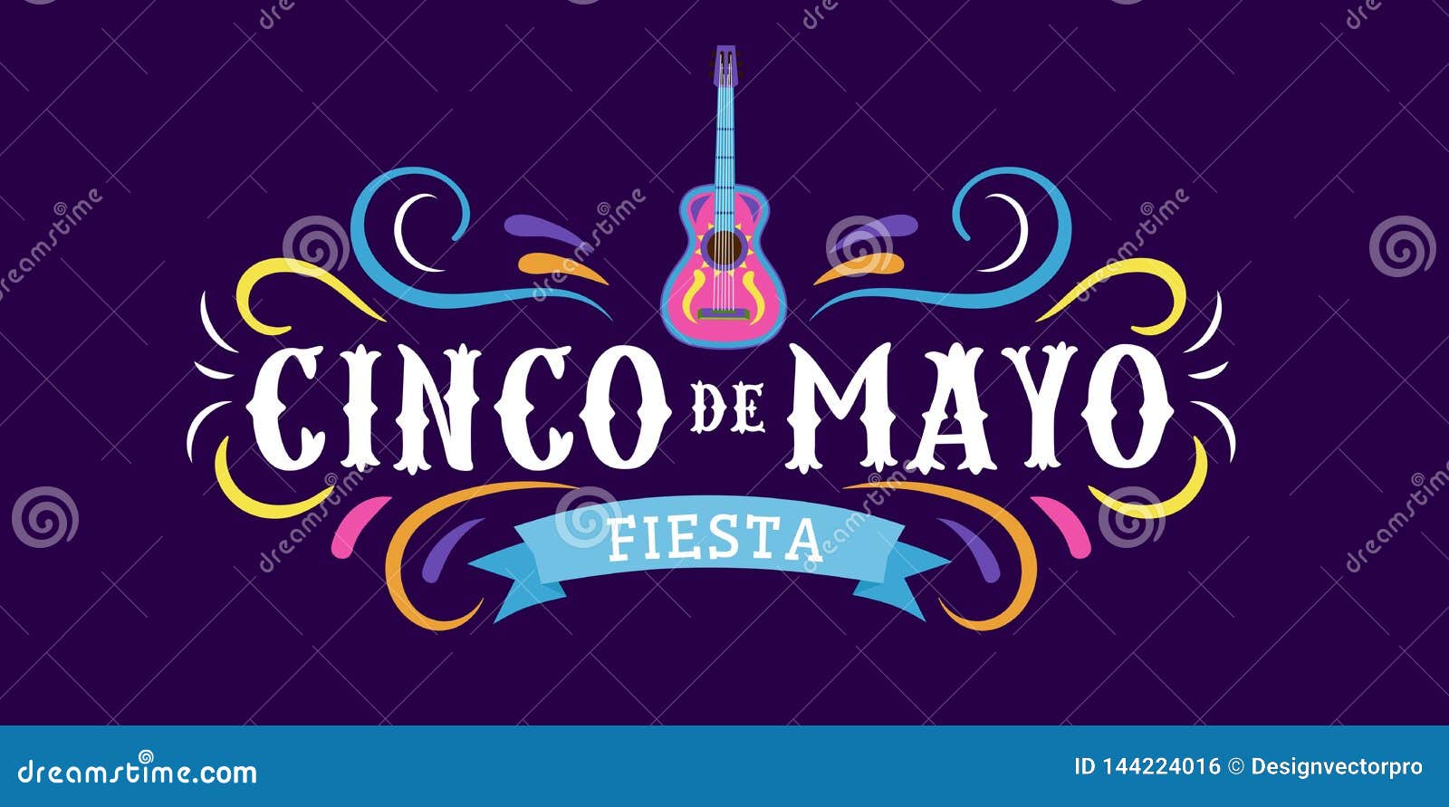 mexican holiday card cinco de mayo 5 may. decorative and traditional mexican s guitar, sombrero. mexican s. 