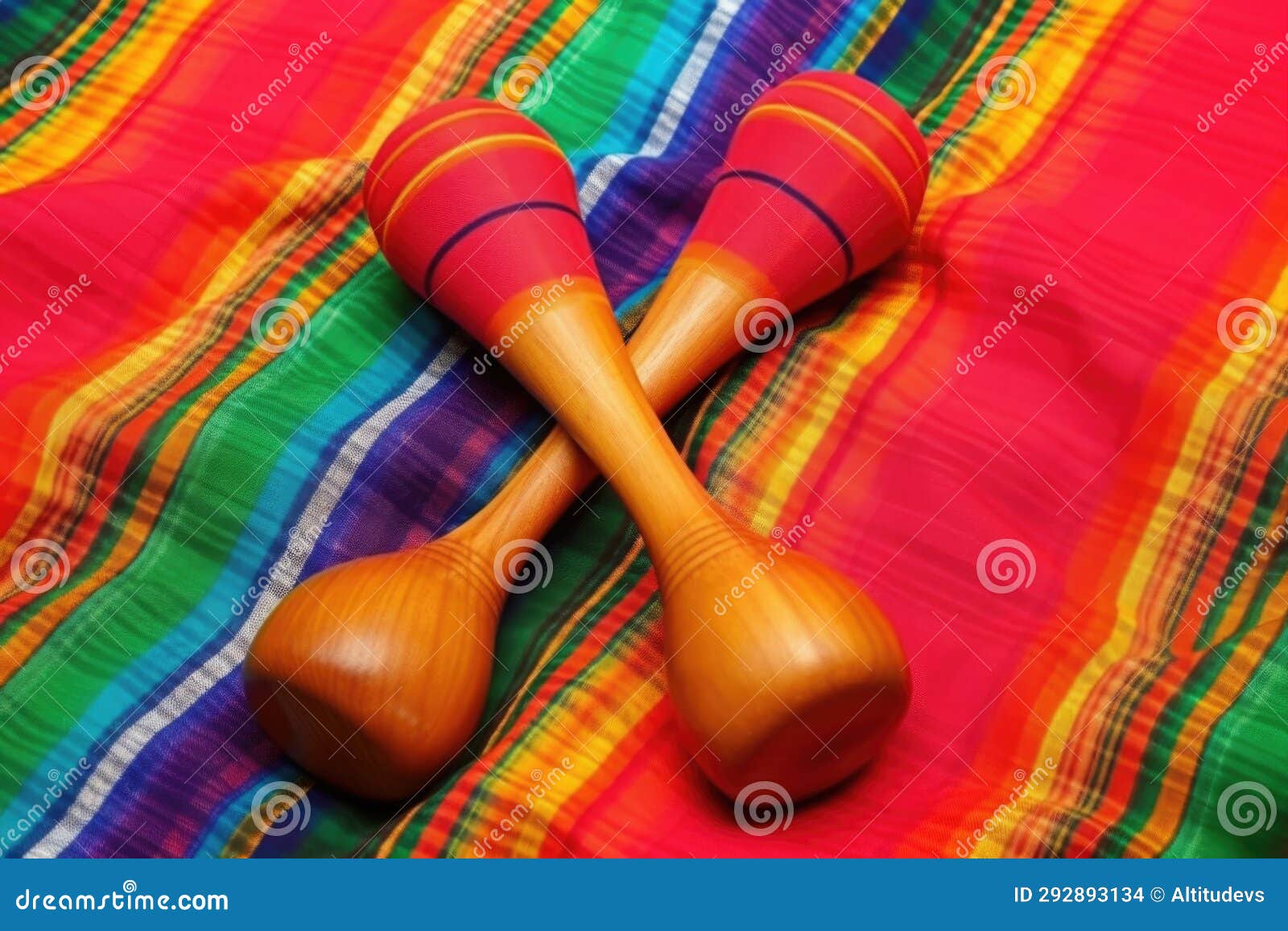 Mexican Maracas on Vibrant Colored Cloth Stock Photo Image of mexican